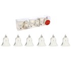 Украшение ёлочное "Колокольчик - белая снежинка" (набор 6 шт) 6 см микс - Фото 4