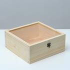 Подарочный ящик 25×25×11 см деревянный, крышка оргстекло 3 мм - фото 24685147