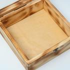 Подарочный ящик 25×25×11 см деревянный, крышка оргстекло 3 мм, обжиг - фото 24685150