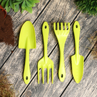 Набор садовых инструментов 4 предмета: лопатка, совок для пересадки, грабельки, вилка для рыхления, цвет МИКС - Фото 1