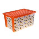 Ящик для игрушек 57 л X-BOX Africa на колесах, с крышкой, цвет оранжевый - Фото 1