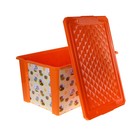 Ящик для игрушек 57 л X-BOX Africa на колесах, с крышкой, цвет оранжевый - Фото 2