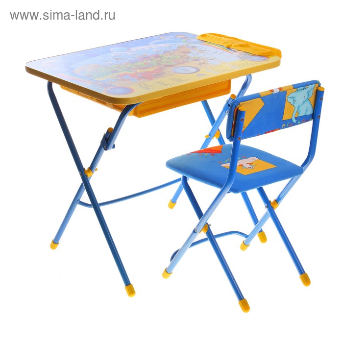 Комплект детской мебели «Никки. Познаю мир» складной: стол, стул мягкий и пенал, цвета стула МИКС - Фото 1