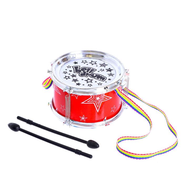Игрушка барабан «Весёлые минутки», d=11 см, для детей, цвета МИКС - Фото 1