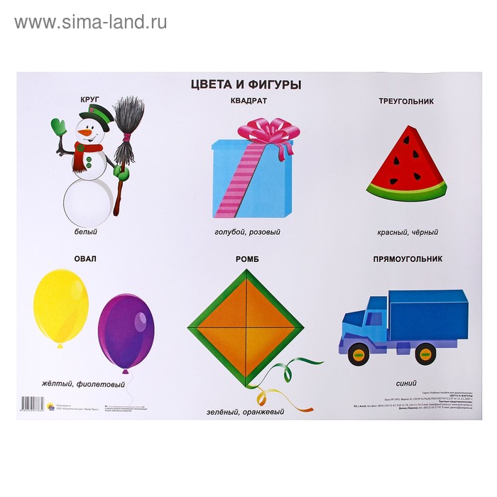 Плакат. Формат А2. Цвета и фигуры - Фото 1