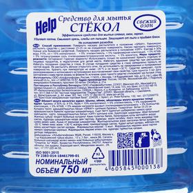 Средство для мытья стёкол и зеркал Help, свежий озон, 750 мл (комплект 2 шт)