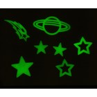 наклейка пластик фосфорная галактика (набор 7 шт) 12*15 см - Фото 2