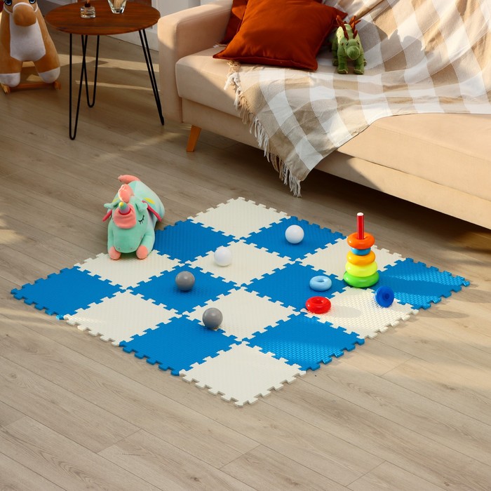 Мягкий пол универсальный, 33×33 см, цвет синий 39655