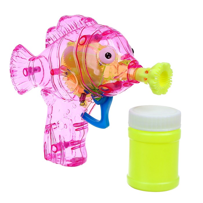 Мыльные пузыри «Рыбка-пистолет» со светом, 50 мл, цвета МИКС - фото 1883220157