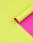 Пленка матовая для цветов и букетов, двусторонняя, желто - зеленый/фиолетовый, 57×57 см ±5% см - Фото 2