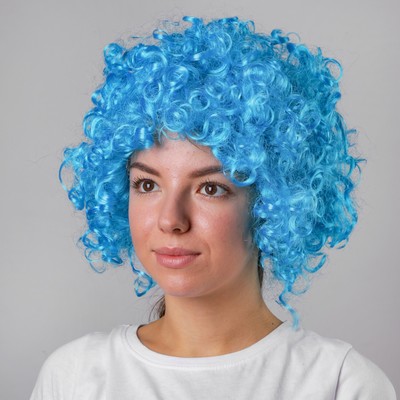 Карнавальный парик «Объём», цвет голубой, 120 г