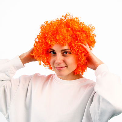 Карнавальный парик «Объём», цвет оранжевый, 120 г