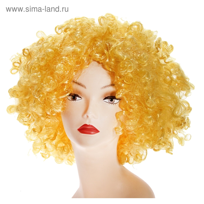 Карнавальный парик «Объём», цвет жёлтый, 120 г - Фото 1