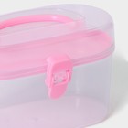 Органайзер для хранения со вставкой, 12×7,5×7,5 см, цвет розовый - Фото 2