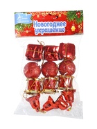 Ёлочные игрушки «Лавра», шары новогодние, набор 11 шт. (3 подарка, 2 колокол, 3 шара, 3 барабана,) МИКС 730240
