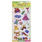 Наклейка голографическая на серебристом фоне "Детские игрушки" 34х13,5 см - Фото 1