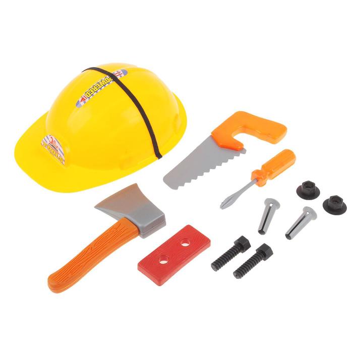 Набор инструментов «Юный строитель», с каской - Фото 1