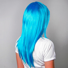 Карнавальный парик, длинные прямые волосы, цвет голубой, 120 г - Фото 2
