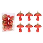 Украшение ёлочное "Грибочки с лучиками" (набор 6 шт) 6 см - Фото 1