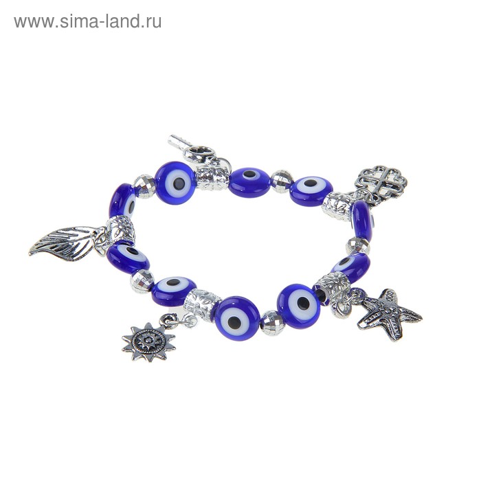 Браслет-оберег «Шум ветра» ассорти, цвет синий в серебре - Фото 1