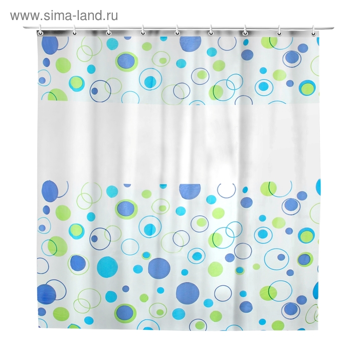 Штора для ванны 3D Доляна «Кружочки», 180×180 см, EVA - Фото 1