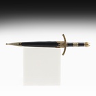 Макет оружия «Сувенирный кортик», рукоять чёрная со вставкой из бронзы, металл, пластик, 35 см - Фото 2