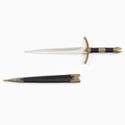 Макет оружия «Сувенирный кортик», рукоять чёрная со вставкой из бронзы, металл, пластик, 35 см - Фото 3