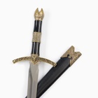 Макет оружия «Сувенирный кортик», рукоять чёрная со вставкой из бронзы, металл, пластик, 35 см - Фото 4