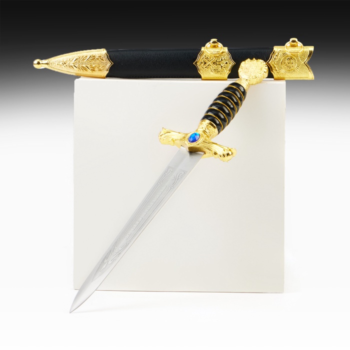 Макет оружия «Сувенирный кортик», рукоять витая со вставкой из камня, металл, пластик, 40 см - Фото 1