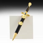 Макет оружия «Сувенирный кортик», рукоять витая со вставкой из камня, металл, пластик, 40 см - Фото 2