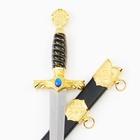 Макет оружия «Сувенирный кортик», рукоять витая со вставкой из камня, металл, пластик, 40 см - Фото 5