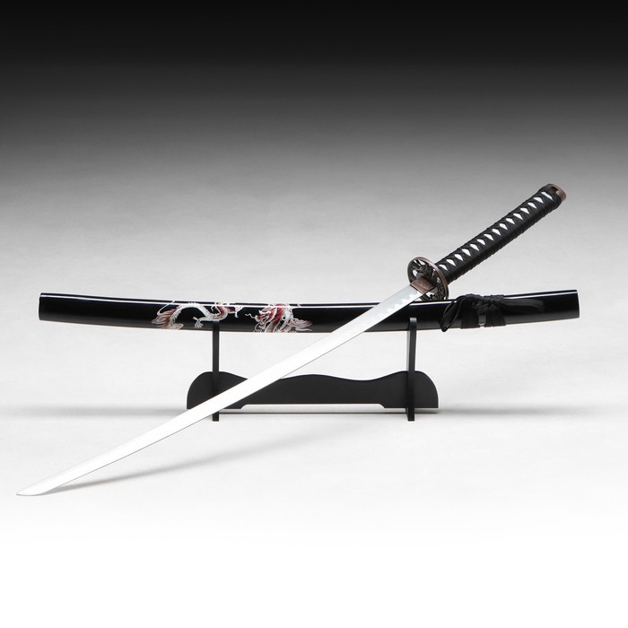 Сувенирное оружие «Катана на подставке», ножны с драконами, 96 см - Фото 1