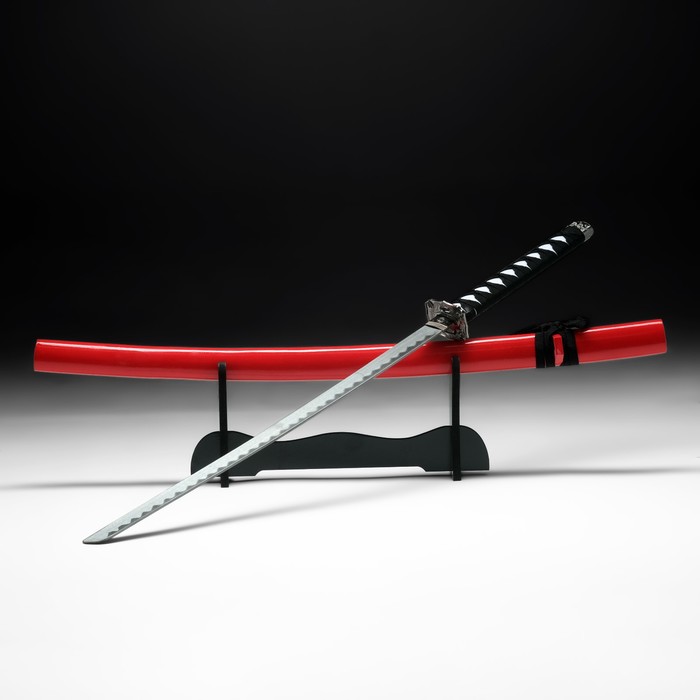 Сувенирное оружие «Катана на подставке», красные ножны, 103см - Фото 1