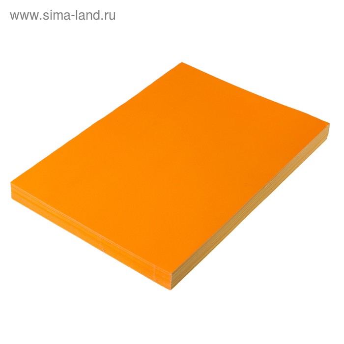 Бумага А4, 100 листов, 80 г/м, самоклеящаяся, флуоресцентная, оранжевая - Фото 1