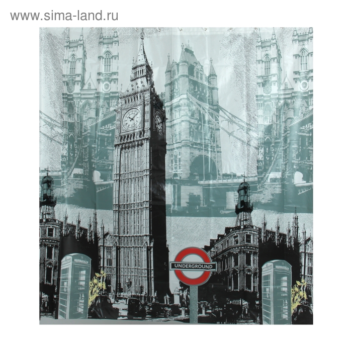 Штора для ванны Доляна «Лондон», 180×180 см, EVA - Фото 1