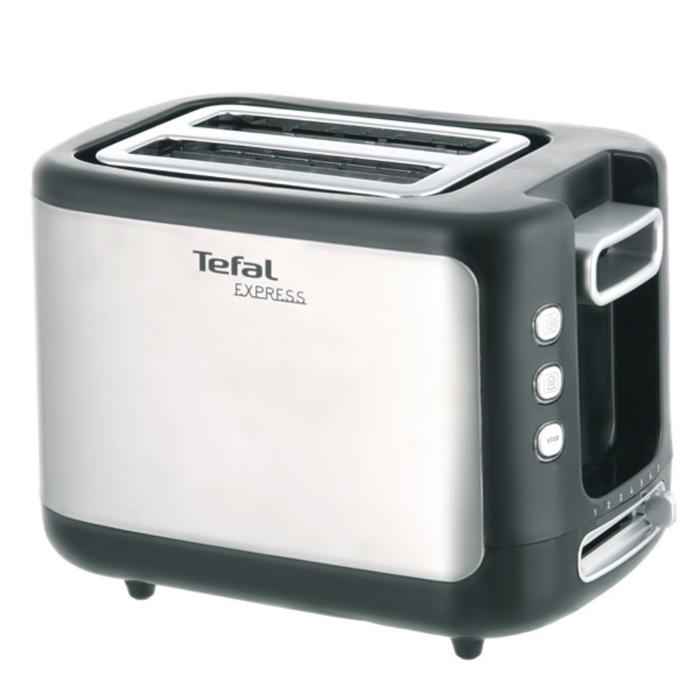 Тостер Tefal TT365031, 850 Вт, 7 режимов прожарки, 2 тоста, серебристо-чёрный - Фото 1