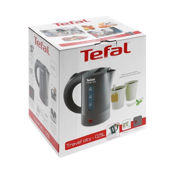 Чайник электрический Tefal KO120B30, пластик, 0.5л, 650Вт, серый - фото 51334014