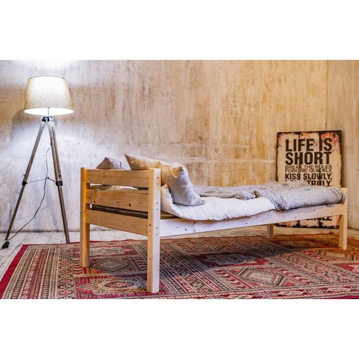 Односпальная кровать «Светлячок», 800×1900, массив сосны, без покрытия - Фото 1