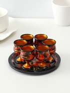 Подарочный набор: 6 шт. 30 мл рюмок на подносе, дерево хохлома - Фото 1