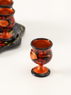 Подарочный набор: 6 шт. 30 мл рюмок на подносе, дерево хохлома - Фото 3