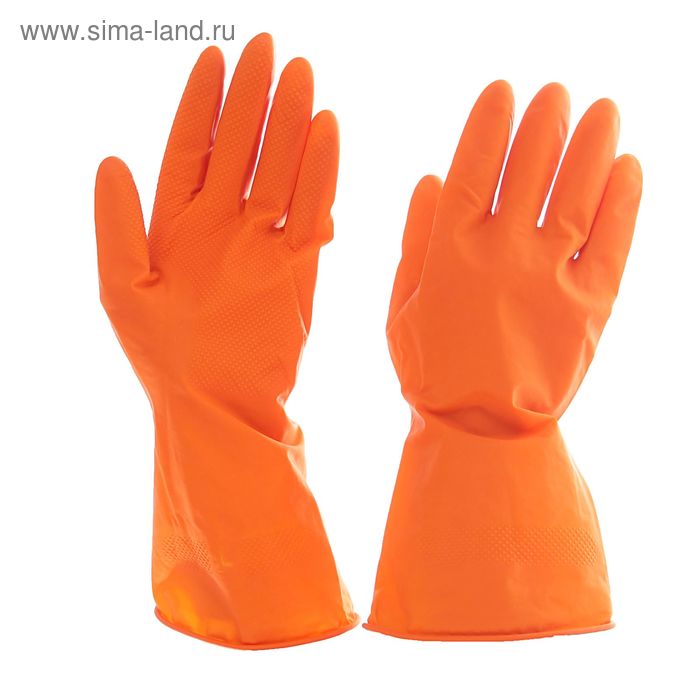 Перчатки хозяйственные резиновые Доляна, прочные, размер L, 40 гр, цвет МИКС - Фото 1