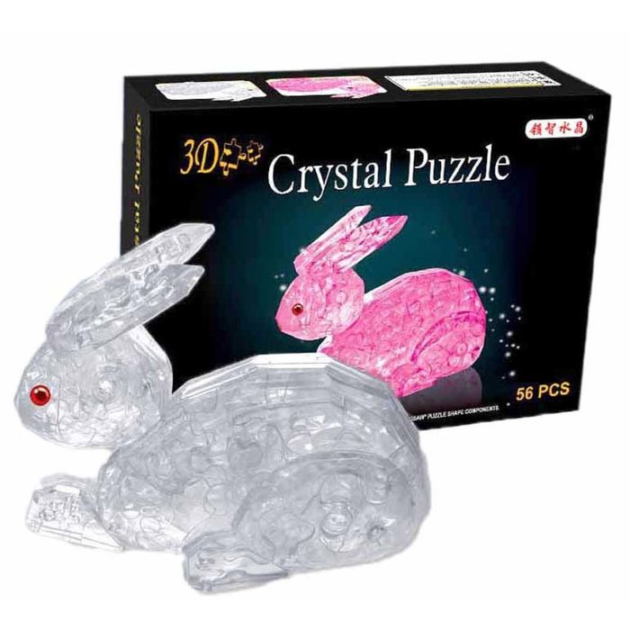 Кристаллический пазл 3d. 3d-пазл Crystal Puzzle заяц l (hj027904n), 56 дет.. 3д пазл кристаллический. Зайчонок 3д пазл Кристалл. Кристаллический пазл заяц.