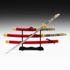 Макет оружия «Сувенирные катаны на подставке 3в1. Азия», подарочный набор, ножны дерево, 54 см; 81 см; 100 см, МИКС - Фото 2