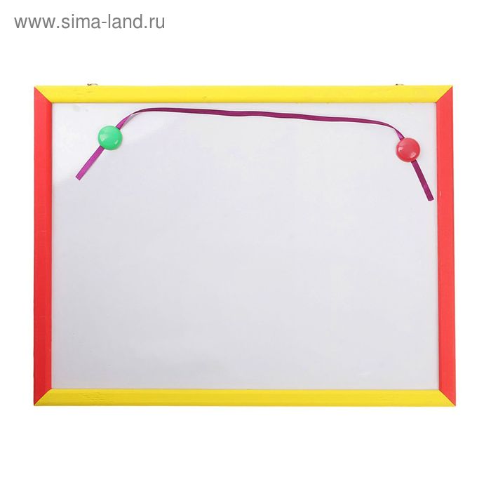 Доска магнитно-маркерная в деревянной раме, с магнитами, цветная - Фото 1