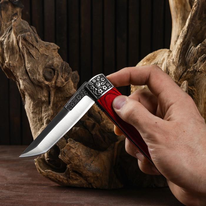 Нож складной "Танто" 22,5см, клинок 100мм/1,4мм, рукоять дерево - фото 1907189949