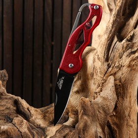 Нож складной "Красный дракон" 15см, клинок 62мм/1мм, с карабином, микс