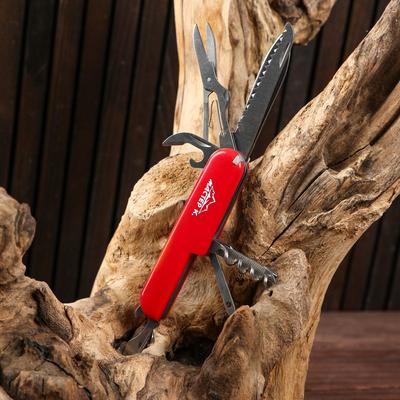 Нож швейцарский «Мастер К» 12 в 1, красный