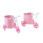 корзинка декоративная велосипед розовый 18*14*11 см - Фото 2