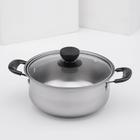 УЦЕНКА Кастрюля со стеклянной крышкой Promo, 18×8 см - Фото 2