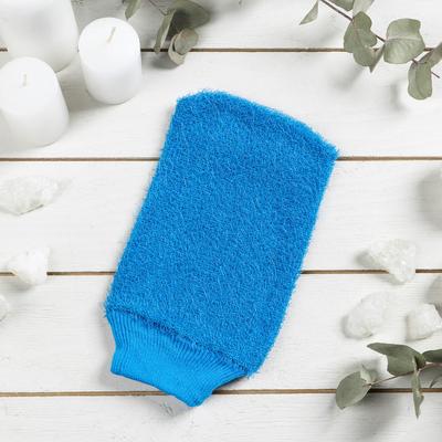 Мочалка - варежка для тела массажная Доляна, жёсткая, цвет МИКС